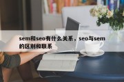 sem和seo有什么关系，seo与sem的区别和联系