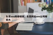 东莞seo网络培训，东莞网站seo公司哪家大