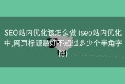 SEO站内优化该怎么做 (seo站内优化中,网页标题最好不超过多少个半角字符)