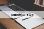 bg集团招聘sem，bg公司