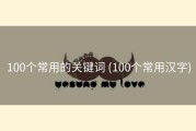100个常用的关键词 (100个常用汉字)