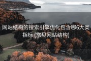 网站结构的搜索引擎优化包含哪6大类指标 (常见网站结构)