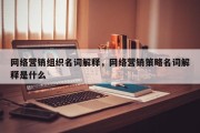 网络营销组织名词解释，网络营销策略名词解释是什么