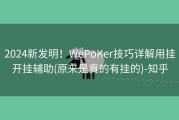2024新发明！WePoKer技巧详解用挂开挂辅助(原来是真的有挂的)-知乎