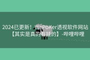 2024已更新！WePoKer透视软件网站【其实是真的有挂的】-哔哩哔哩