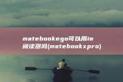 matebookego可以用ie阅读器吗 (matebook xpro)
