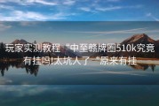 玩家实测教程“中至赣牌圈510k究竟有挂吗!太坑人了“原来有挂