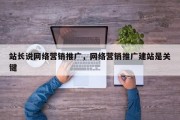 站长说网络营销推广，网络营销推广建站是关键