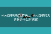 vivo自带谷歌怎样关上 (vivo自带的浏览器是什么浏览器)