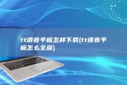 tt语音平板怎样下载 (tt语音平板怎么全屏)
