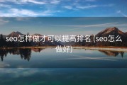 seo怎样做才可以提高排名 (seo怎么做好)