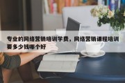 专业的网络营销培训学费，网络营销课程培训要多少钱哪个好