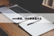 sem表格，SEM表格是什么