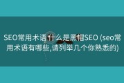SEO常用术语 什么是黑帽SEO (seo常用术语有哪些,请列举几个你熟悉的)