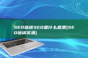 SEO培训 SEO是什么意思 (SEO培训实操)