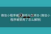 微信小程序被人刷低分怎样办 (微信小程序被禁用了怎么解除)