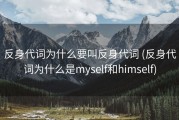 反身代词为什么要叫反身代词 (反身代词为什么是myself和himself)