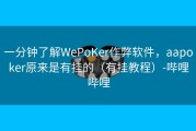 一分钟了解WePoKer作弊软件，aapoker原来是有挂的（有挂教程）-哔哩哔哩