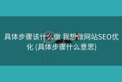 具体步骤该什么做 我想做网站SEO优化 (具体步骤什么意思)