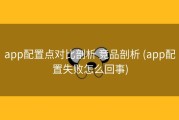 app配置点对比剖析 竞品剖析 (app配置失败怎么回事)