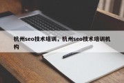 杭州seo技术培训，杭州seo技术培训机构