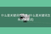 什么是关键词的密度 (什么是关键词怎样找关键词)