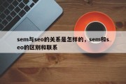 sem与seo的关系是怎样的，sem和seo的区别和联系