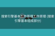 搜索引擎基本工作原理工作原理 (搜索引擎基本组成部分)