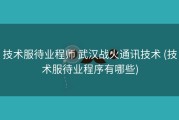 技术服待业程师 武汉战火通讯技术 (技术服待业程序有哪些)