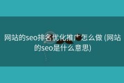 网站的seo排名优化推广怎么做 (网站的seo是什么意思)