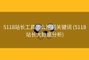 5118站长工具怎么挖掘关键词 (5118站长大数据分析)