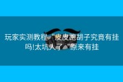 玩家实测教程“皮皮跑胡子究竟有挂吗!太坑人了“原来有挂