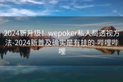 2024新升级！wepoker私人局透视方法-2024新普及确实是有挂的-哔哩哔哩