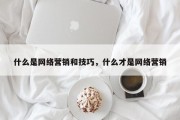 什么是网络营销和技巧，什么才是网络营销