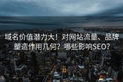 域名价值潜力大！对网站流量、品牌塑造作用几何？哪些影响SEO？