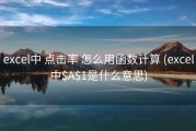 excel中 点击率 怎么用函数计算 (excel中$A$1是什么意思)