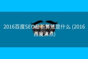 2016百度SEO最新算法是什么 (2016百度沸点)