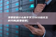 须要留意什么 新手学习SEO应该怎样开局 (需要留意)