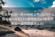 电脑开机后一两分钟就占用cpu为什么我电脑一开机CPU使用就100 (电脑开机后一直转圈圈怎么办)