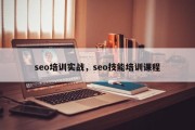 seo培训实战，seo技能培训课程