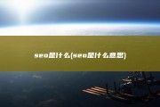 seo是什么 (seo是什么意思)