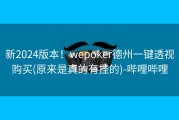 新2024版本！wepoker德州一键透视购买(原来是真的有挂的)-哔哩哔哩