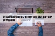 网络营销策划方案，网络营销策划方案的策划步骤有哪些