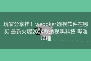 玩家分享挂！wepoker透视软件在哪买-最新火爆2024款透视黑科技-哔哩哔哩