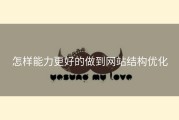怎样能力更好的做到网站结构优化