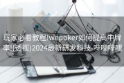 玩家必看教程!wepoker如何提高中牌率!(透视)2024最新研发科技-哔哩哔哩
