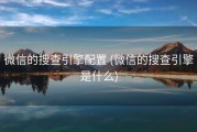 微信的搜查引擎配置 (微信的搜查引擎是什么)