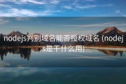 nodejs判别域名能否授权域名 (nodejs是干什么用)