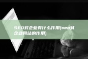 SEO对企业有什么作用 (seo对企业网站的作用)