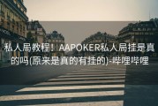 私人局教程！AAPOKER私人局挂是真的吗(原来是真的有挂的)-哔哩哔哩